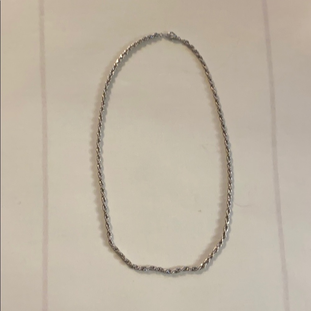 Braided 14 Karat White Gold Necklace
